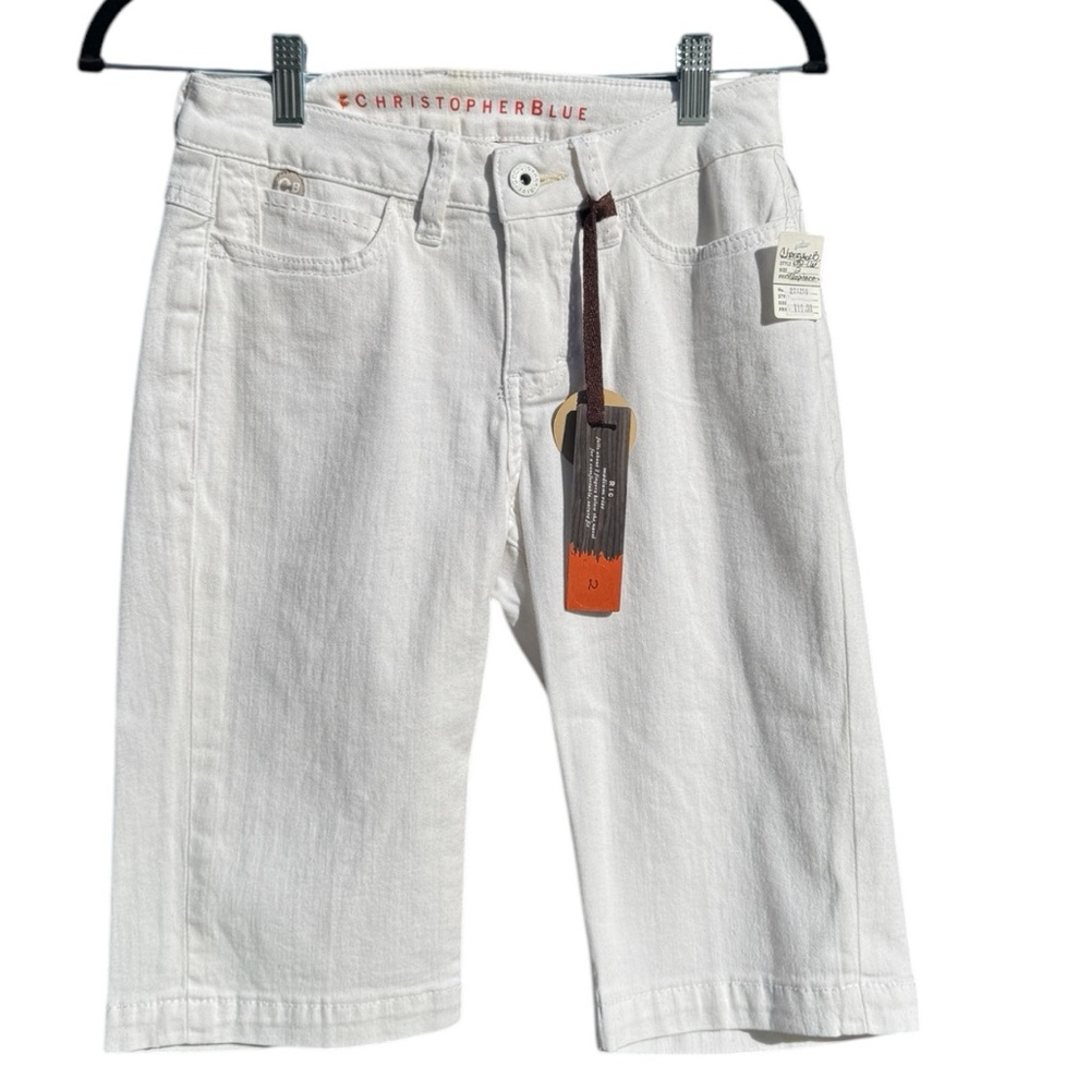 🩳 NWT Christopher Blue Vintage White Denim Shorts Women’s Size 2
